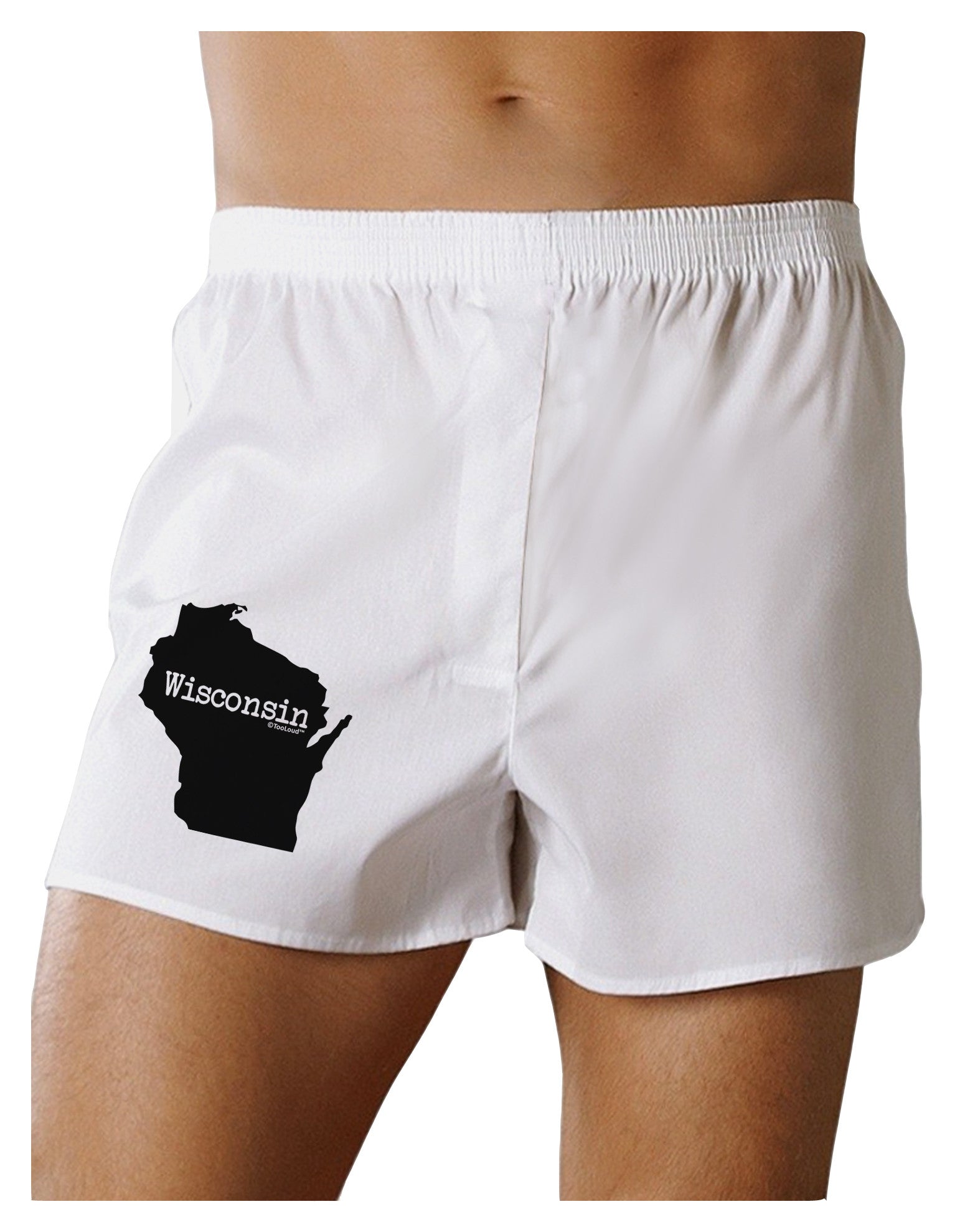 Wisconsin - United States Shape Boxer Shorts-Boxer Shorts-TooLoud-White-Small-Davson Sales