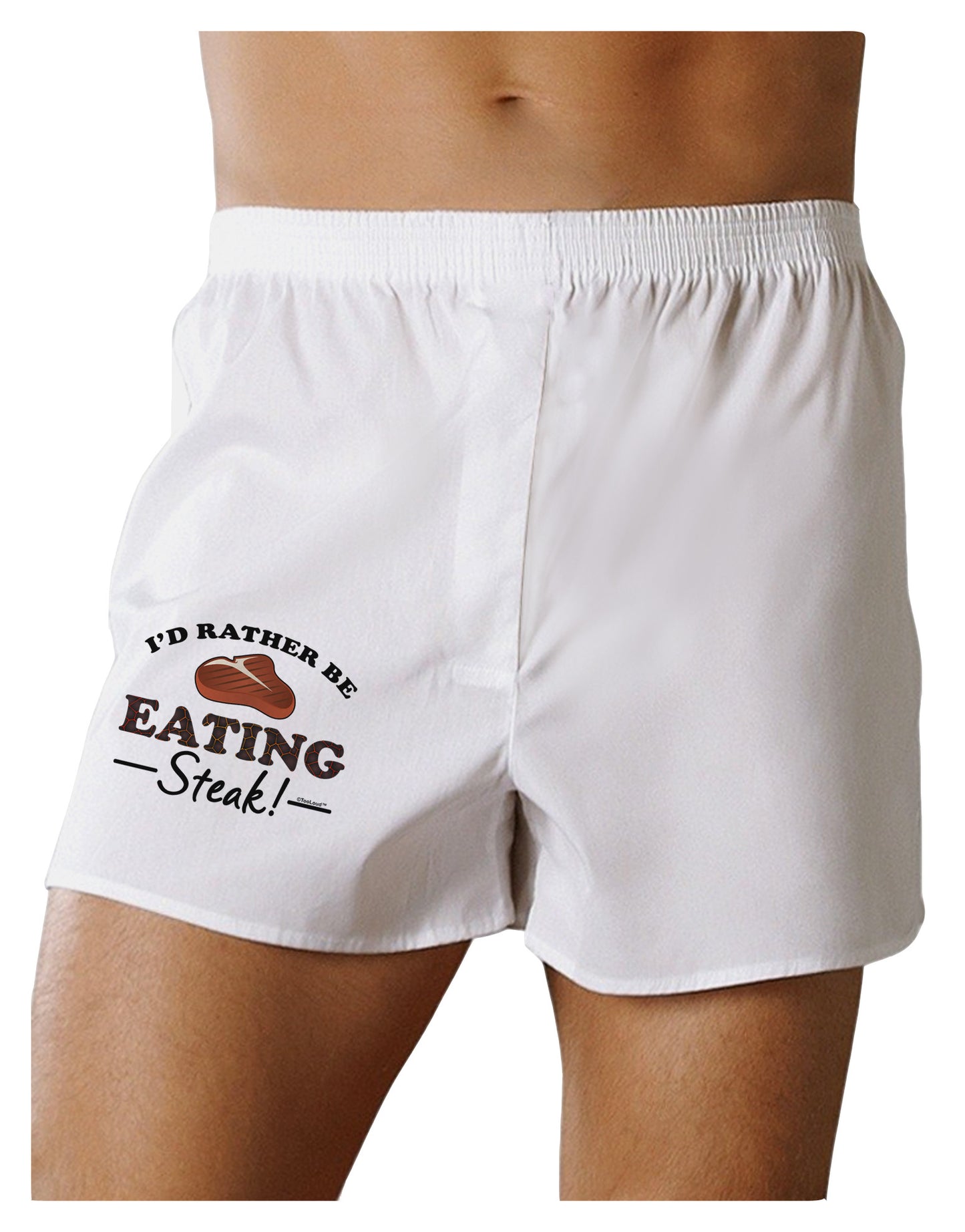 I'd Rather - Steak Boxer Shorts-Boxer Shorts-TooLoud-White-Small-Davson Sales