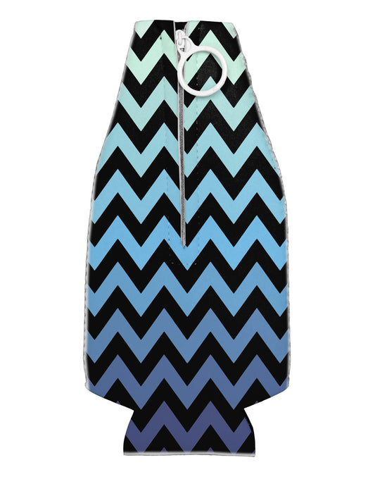 Cool Ocean Zig Zags Collapsible Neoprene Bottle Insulator All Over Print-Bottle Insulator-TooLoud-White-Davson Sales