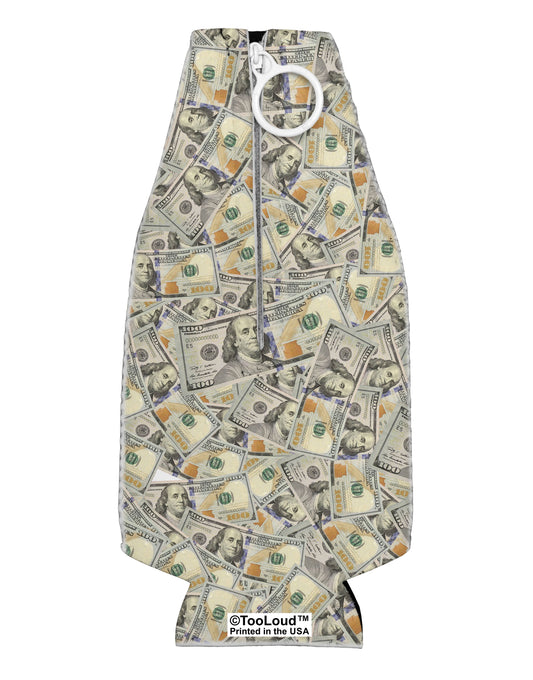 Benjamins Collapsible Neoprene Bottle Insulator All Over Print by TooLoud-Bottle Insulator-TooLoud-Money-Davson Sales
