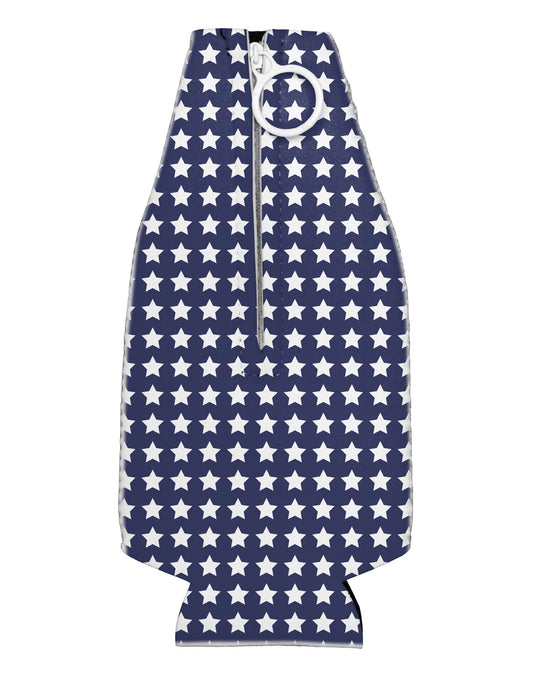 Americana Stars Pattern Collapsible Neoprene Bottle Insulator All Over Print-Bottle Insulator-TooLoud-White-Davson Sales