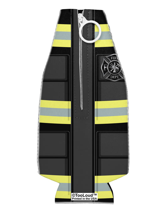 Firefighter Black AOP Collapsible Neoprene Bottle Insulator All Over Print-Bottle Insulator-TooLoud-White-Davson Sales