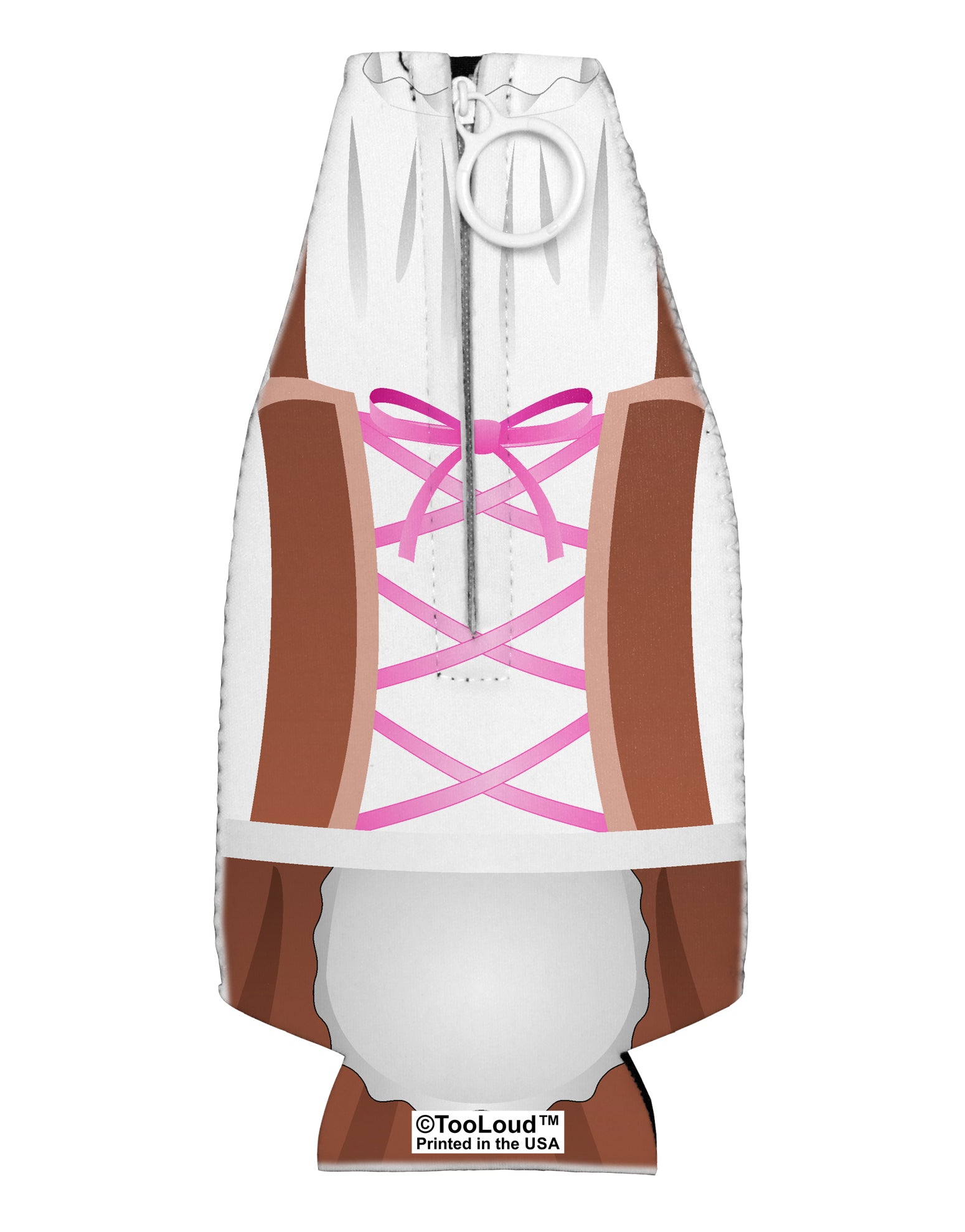 Dirndl Costume Brown Collapsible Neoprene Bottle Insulator All Over Print by TooLoud-TooLoud-White-Davson Sales