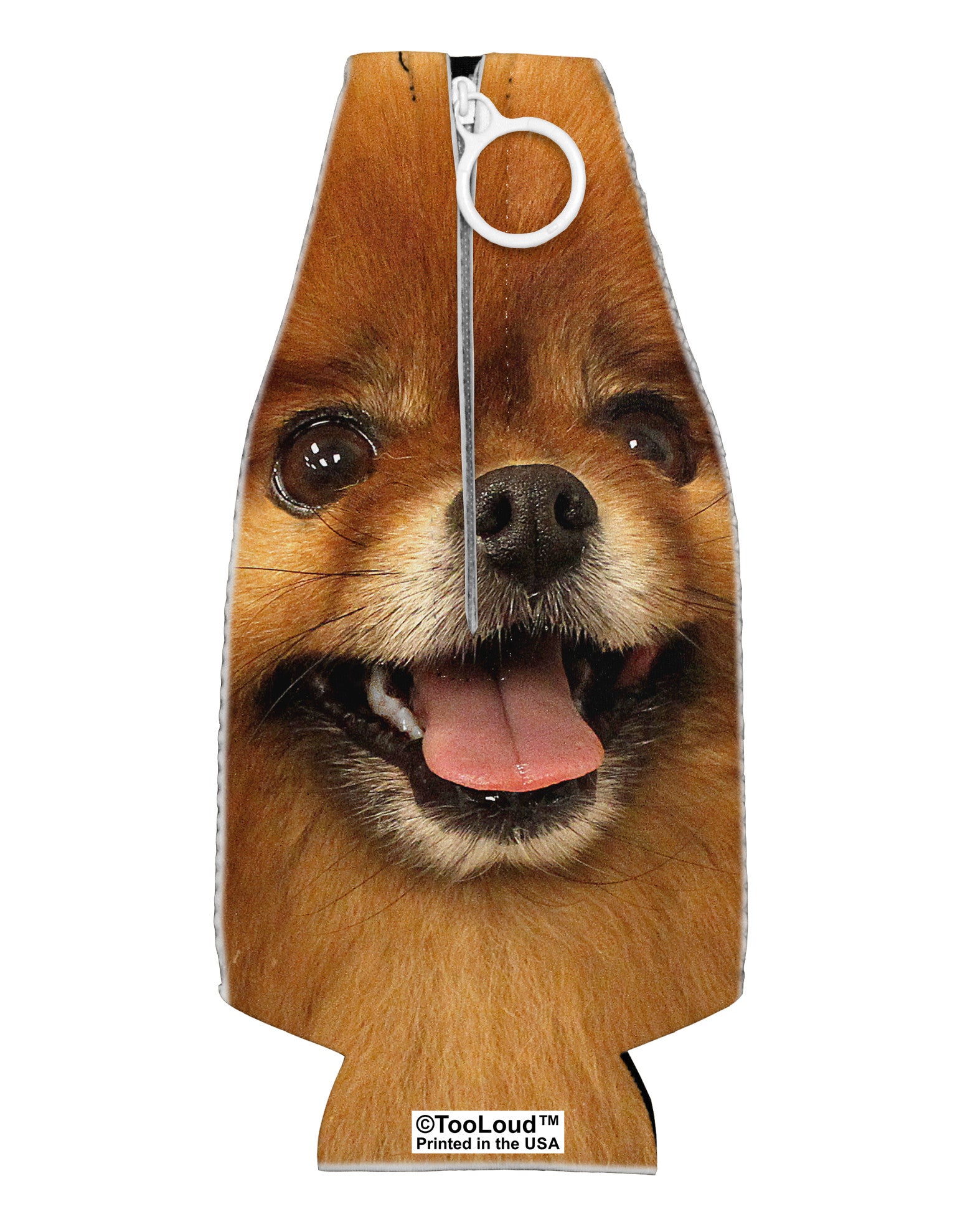 Adorable Red Pomeranian Collapsible Neoprene Bottle Insulator All Over Print-Bottle Insulator-TooLoud-White-Davson Sales