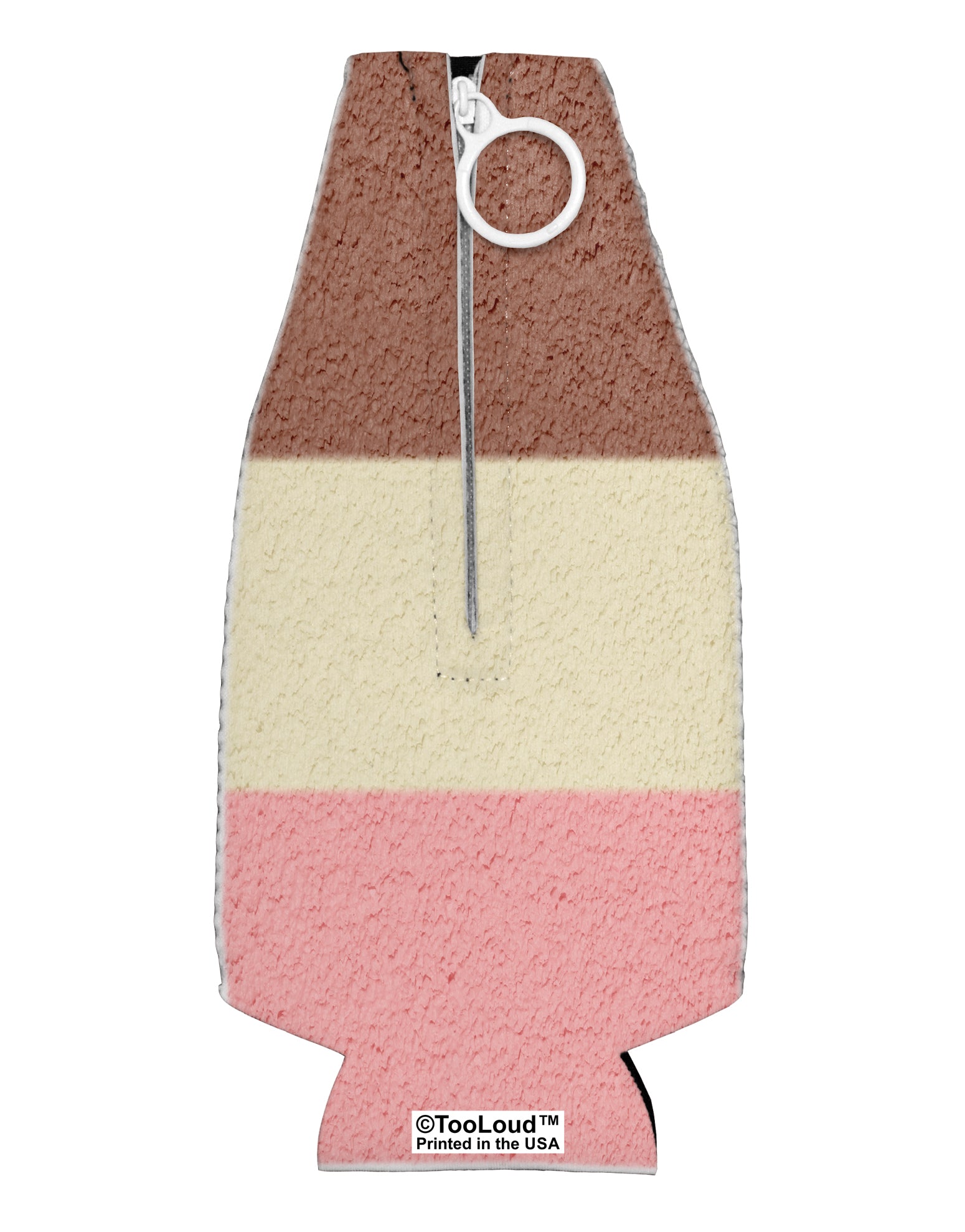 Horizontal Neapolitan Ice Cream Collapsible Neoprene Bottle Insulator All Over Print by TooLoud-Bottle Insulator-TooLoud-White-Davson Sales