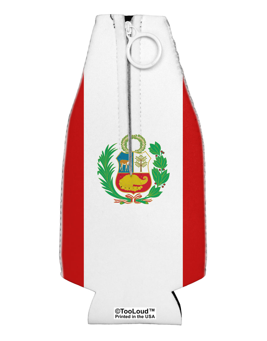 Peru Flag AOP Collapsible Neoprene Bottle Insulator All Over Print-Bottle Insulator-TooLoud-White-Davson Sales