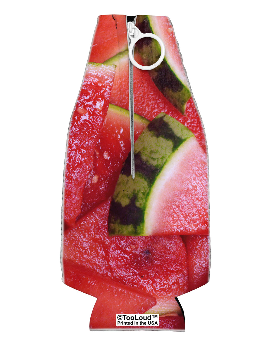 Watermelon Everywhere Collapsible Neoprene Bottle Insulator All Over Print-Bottle Insulator-TooLoud-White-Davson Sales