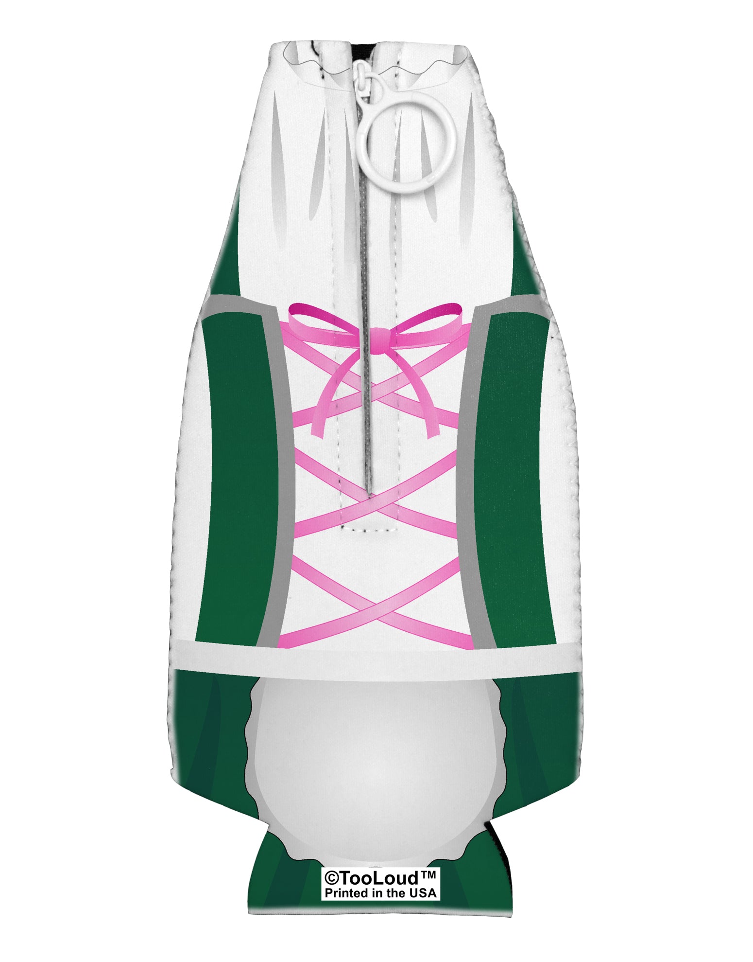 Dirndl Costume Green Collapsible Neoprene Bottle Insulator All Over Print by TooLoud-TooLoud-White-Davson Sales