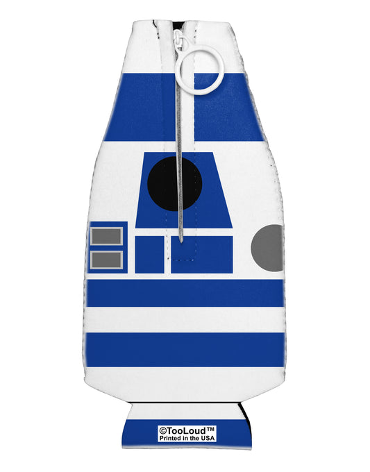 Blue and White Robot AOP Collapsible Neoprene Bottle Insulator All Over Print by TooLoud-Bottle Insulator-TooLoud-White-Davson Sales