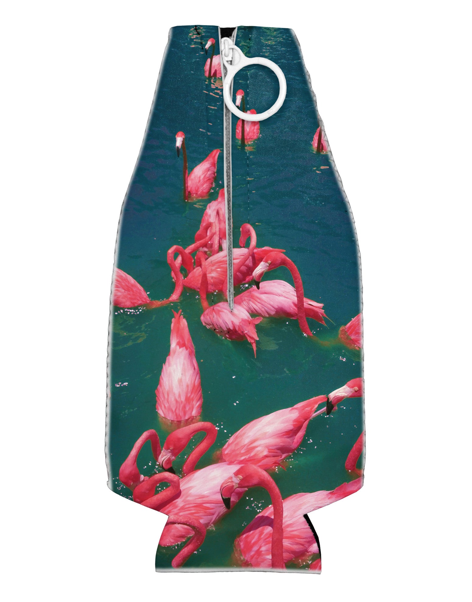Bright Pink Painted Flamingos Collapsible Neoprene Bottle Insulator All Over Print-Bottle Insulator-TooLoud-White-Davson Sales