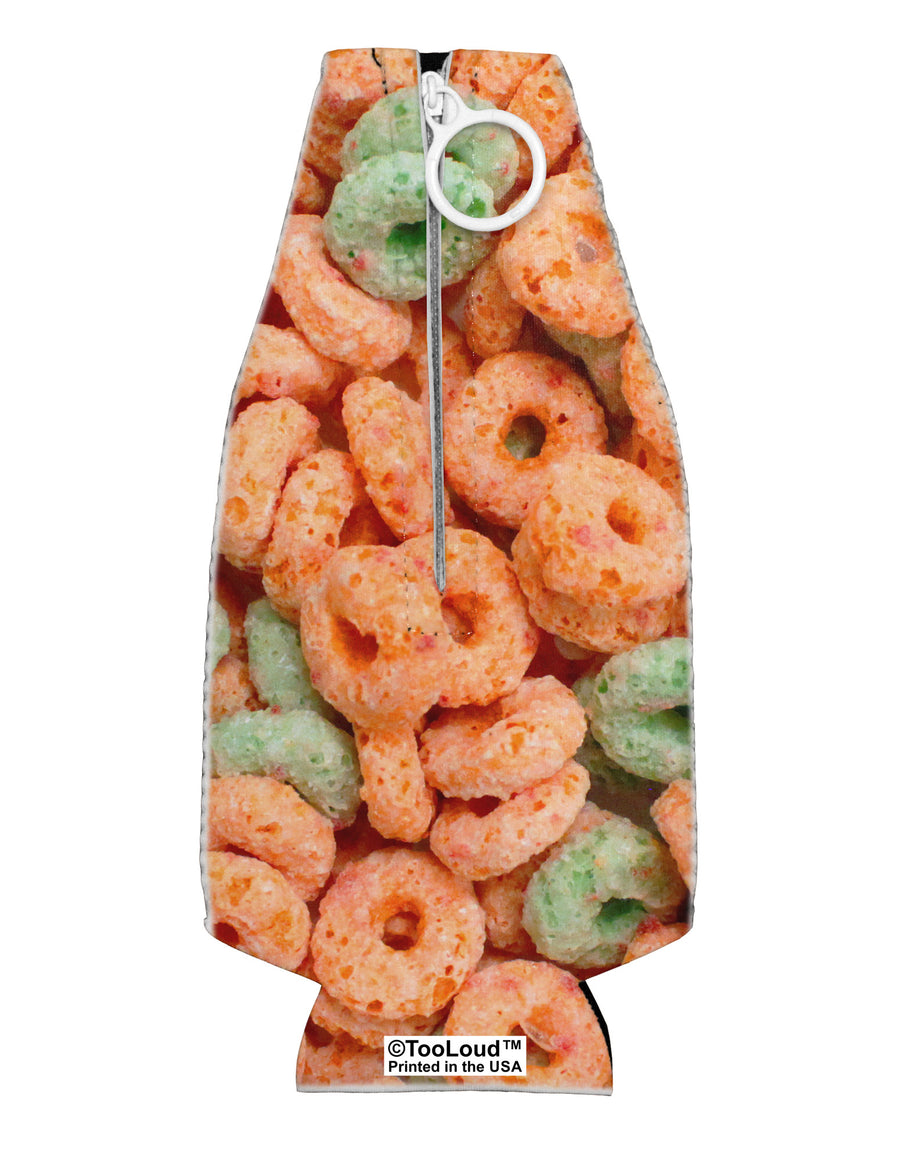 Orange and Green Cereal All Over Collapsible Neoprene Bottle Insulator All Over Print-Bottle Insulator-TooLoud-White-Davson Sales