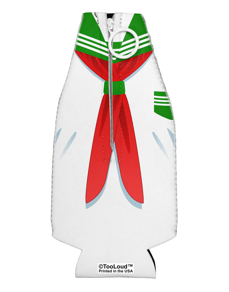 School Uniform Costume - Green Collapsible Neoprene Bottle Insulator All Over Print-Bottle Insulator-TooLoud-White-Davson Sales