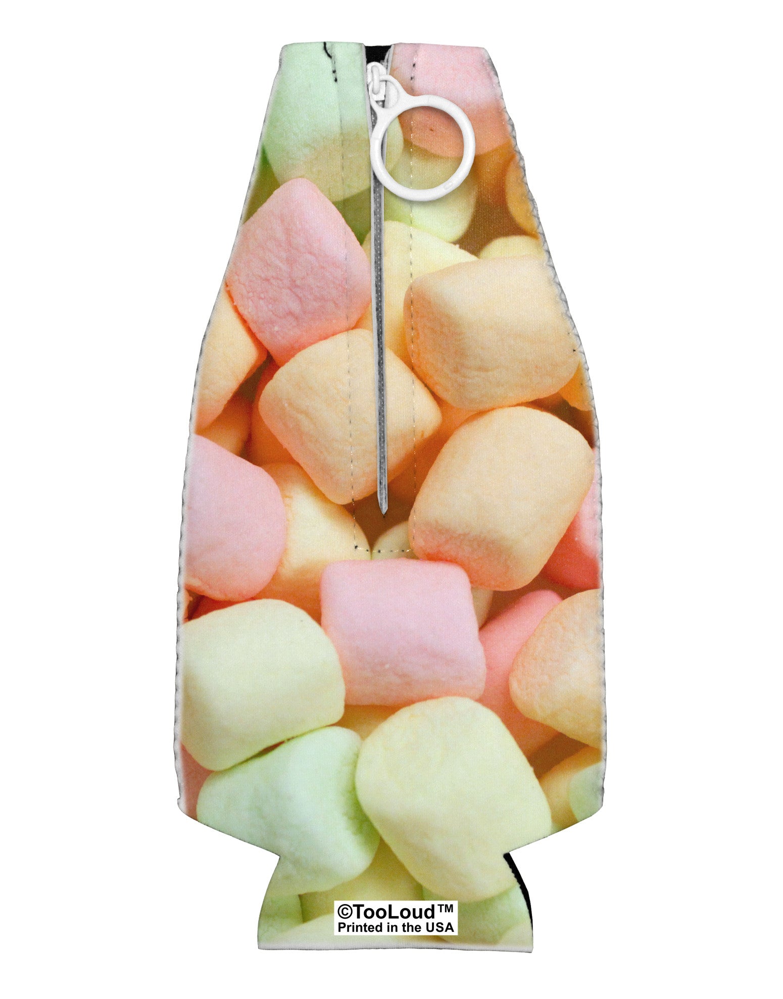 Marshmallows All Over Collapsible Neoprene Bottle Insulator All Over Print-Bottle Insulator-TooLoud-White-Davson Sales