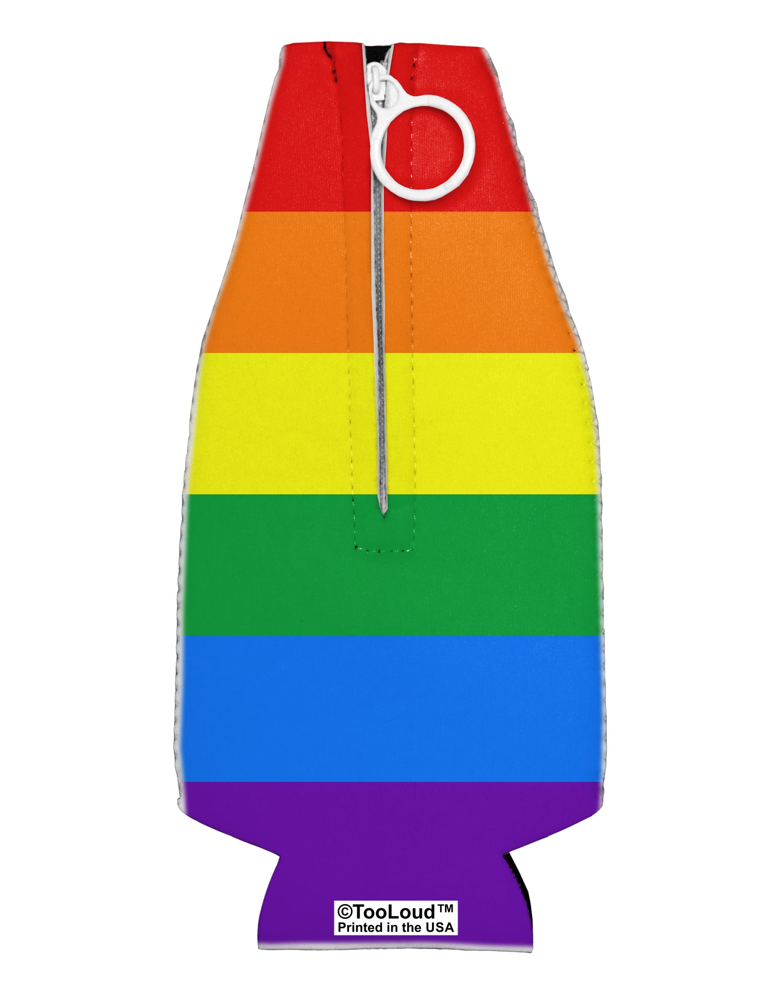 Rainbow Horizontal Gay Pride Flag Collapsible Neoprene Bottle Insulator All Over Print by TooLoud-Bottle Insulator-TooLoud-White-Davson Sales