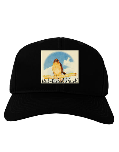 Red-tailed Hawk Text Adult Dark Baseball Cap Hat-Baseball Cap-TooLoud-Black-One Size-Davson Sales