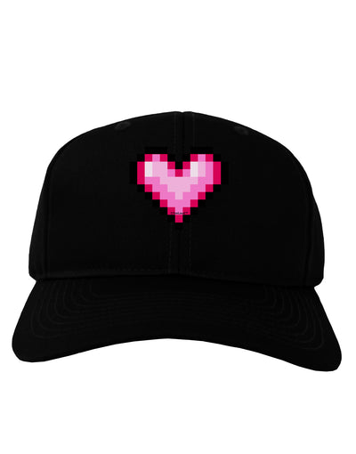 Pixel Heart Design B - Valentine's Day Adult Dark Baseball Cap Hat by TooLoud-Baseball Cap-TooLoud-Black-One Size-Davson Sales