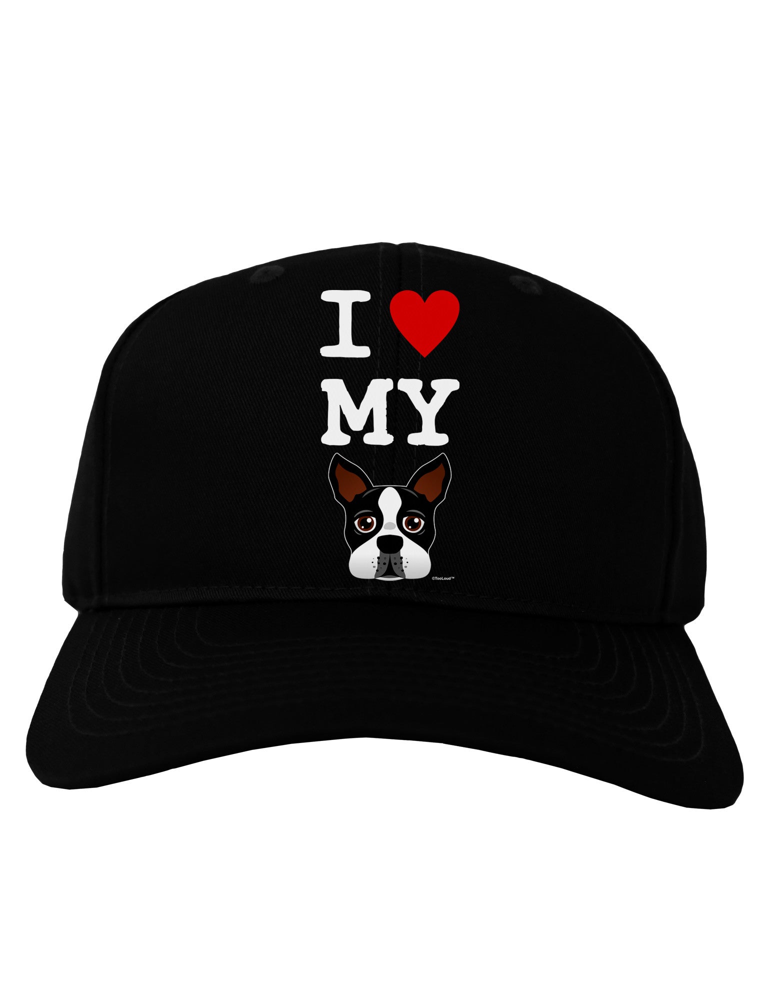 I Heart My Boston Terrier Adult Dark Baseball Cap Hat-Baseball Cap-TooLoud-Black-One Size-Davson Sales