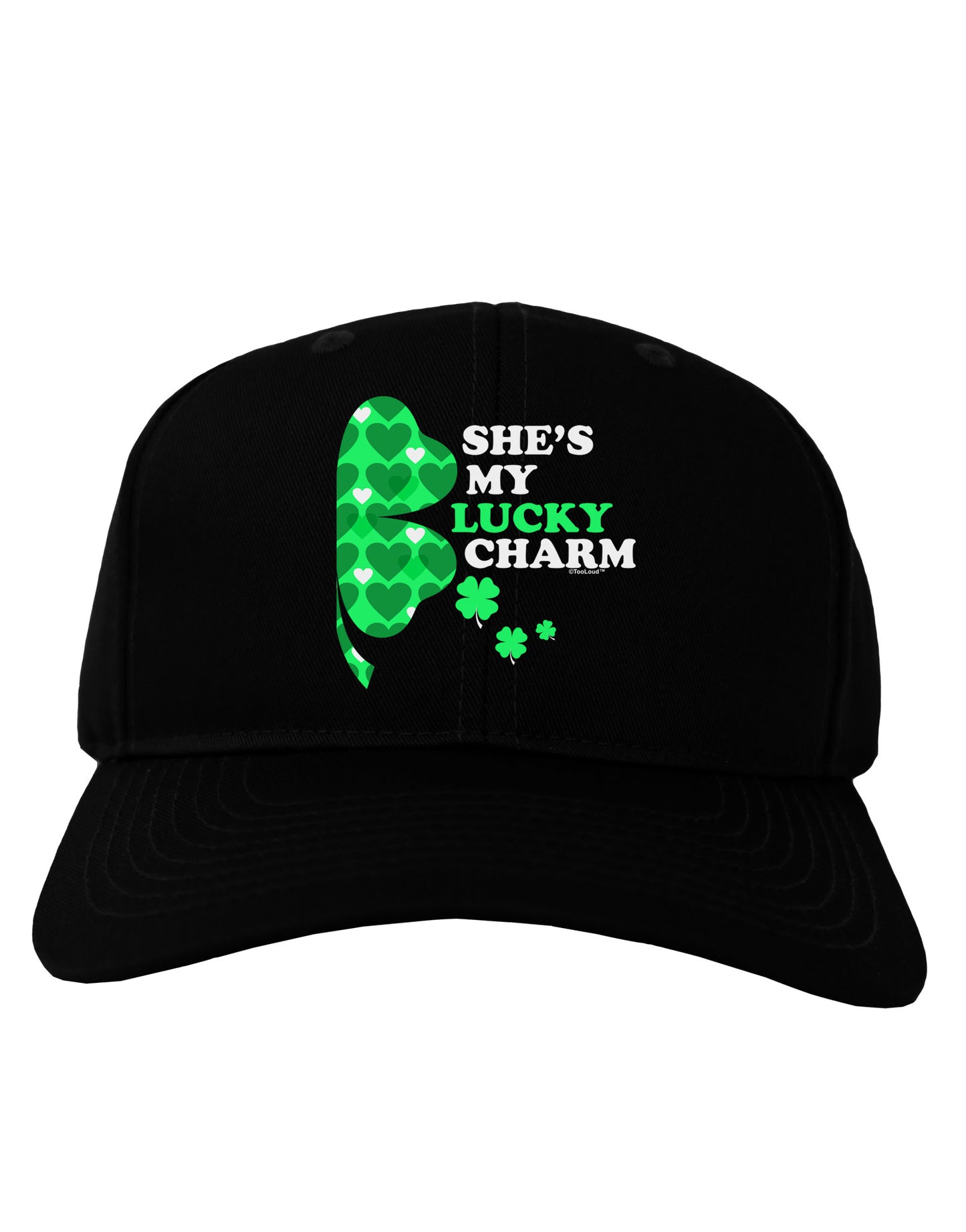 She's My Lucky Charm - Right Adult Dark Baseball Cap Hat-Baseball Cap-TooLoud-Black-One Size-Davson Sales