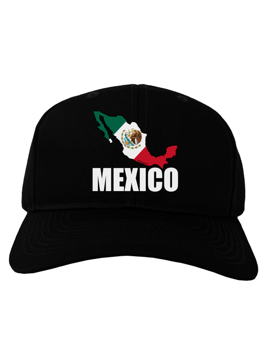 Mexico Outline - Mexican Flag - Mexico Text Adult Dark Baseball Cap Hat by TooLoud-Baseball Cap-TooLoud-Black-One Size-Davson Sales