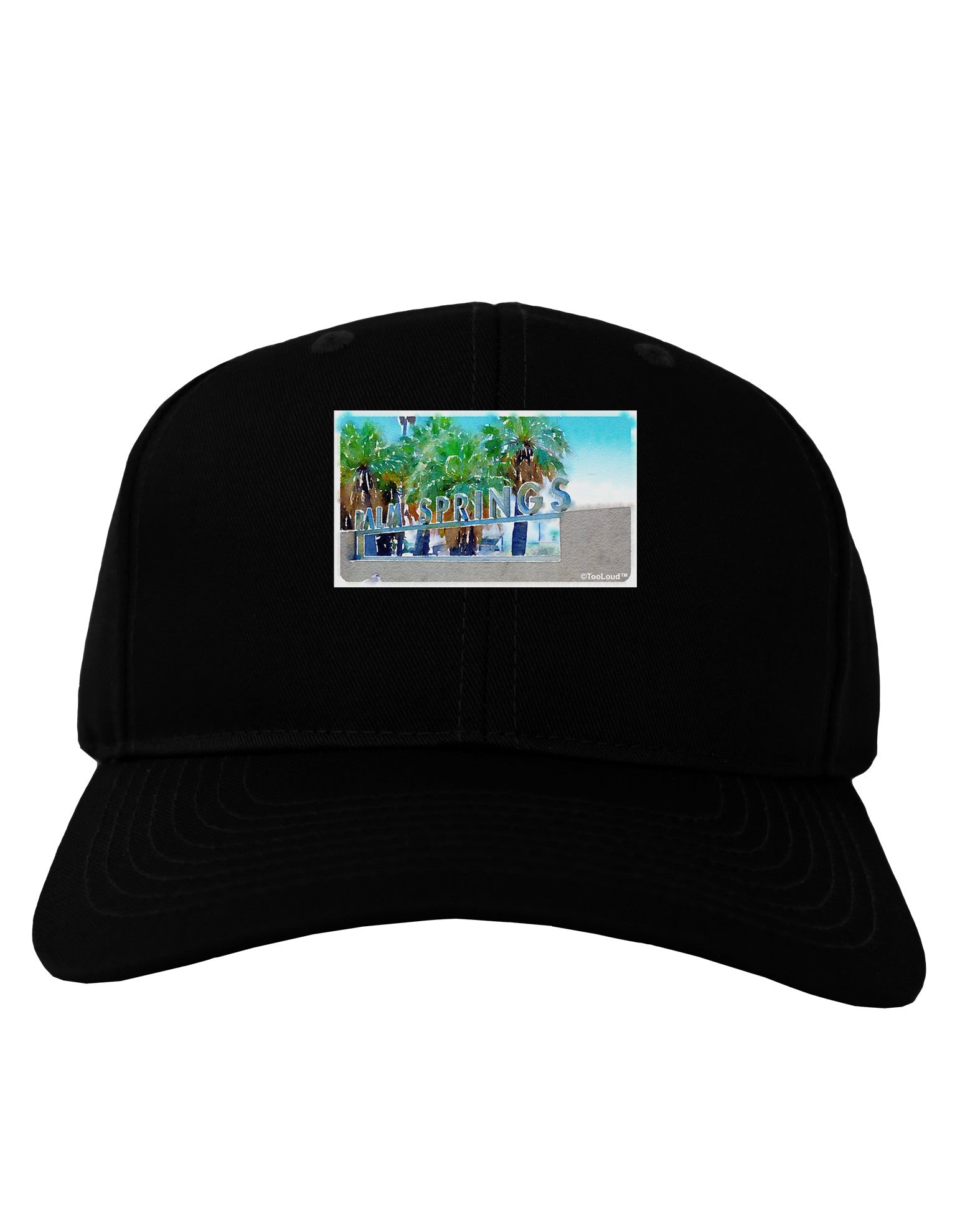 Palm Springs Watercolor Adult Dark Baseball Cap Hat-Baseball Cap-TooLoud-Black-One Size-Davson Sales