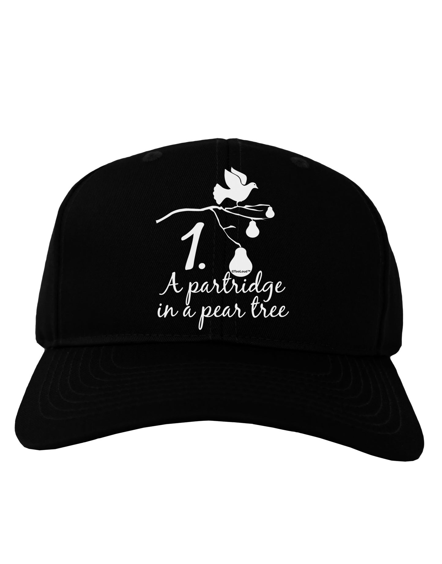 Partridge In A Pear Tree Text Adult Dark Baseball Cap Hat-Baseball Cap-TooLoud-Black-One Size-Davson Sales