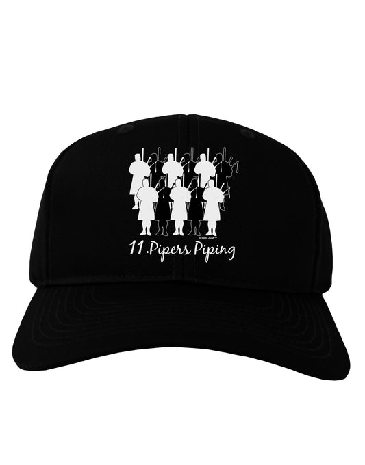 Eleven Pipers Piping Text Adult Dark Baseball Cap Hat-Baseball Cap-TooLoud-Black-One Size-Davson Sales