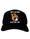 Gluttony Day Disgruntled Cat Adult Dark Baseball Cap Hat by-Baseball Cap-TooLoud-Black-One Size-Davson Sales