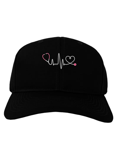 Stethoscope Heartbeat Adult Dark Baseball Cap Hat-Baseball Cap-TooLoud-Black-One Size-Davson Sales