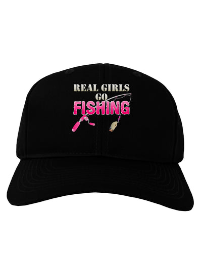 Real Girls Go Fishing Adult Dark Baseball Cap Hat-Baseball Cap-TooLoud-Black-One Size-Davson Sales