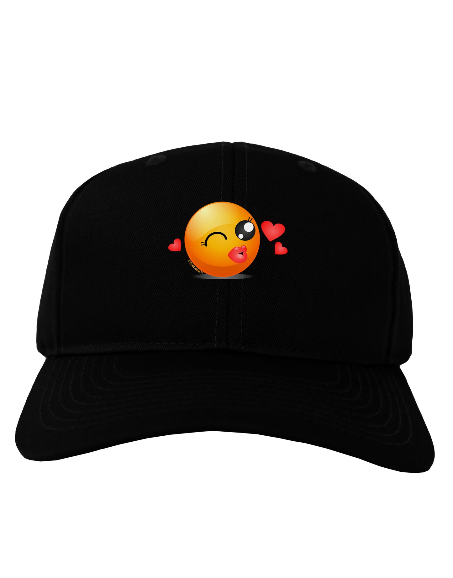 Kissy Face Emoji Girl Adult Dark Baseball Cap Hat-Baseball Cap-TooLoud-Black-One Size-Davson Sales