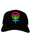 Rainbow Distressed Feminism Symbol Adult Dark Baseball Cap Hat-Baseball Cap-TooLoud-Black-One Size-Davson Sales