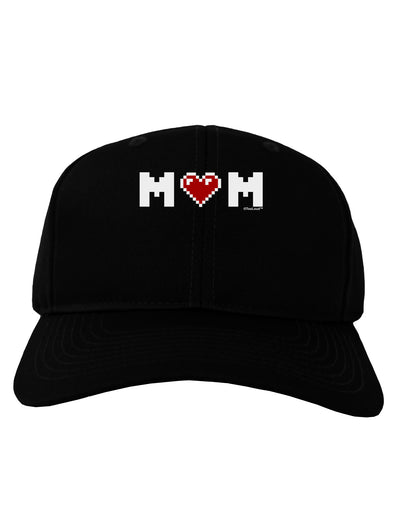 Mom Pixel Heart Adult Dark Baseball Cap Hat-Baseball Cap-TooLoud-Black-One Size-Davson Sales