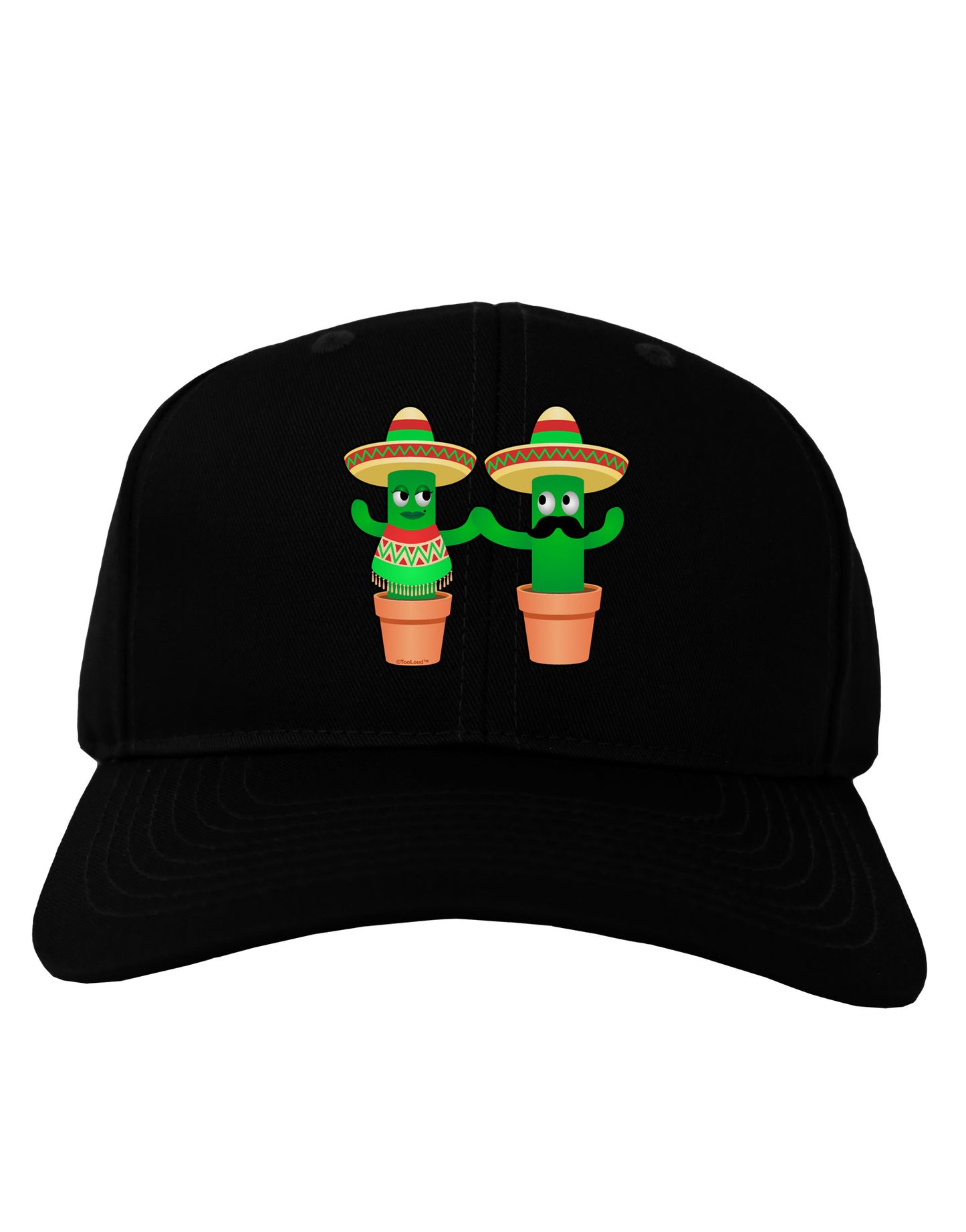 Fiesta Cactus Couple Adult Dark Baseball Cap Hat-Baseball Cap-TooLoud-Black-One Size-Davson Sales