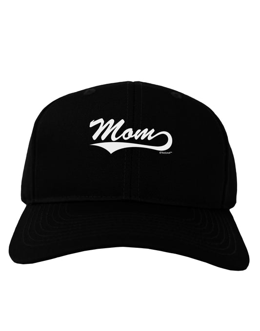Mom - Sports Tail Script Adult Dark Baseball Cap Hat by TooLoud-Baseball Cap-TooLoud-Black-One Size-Davson Sales