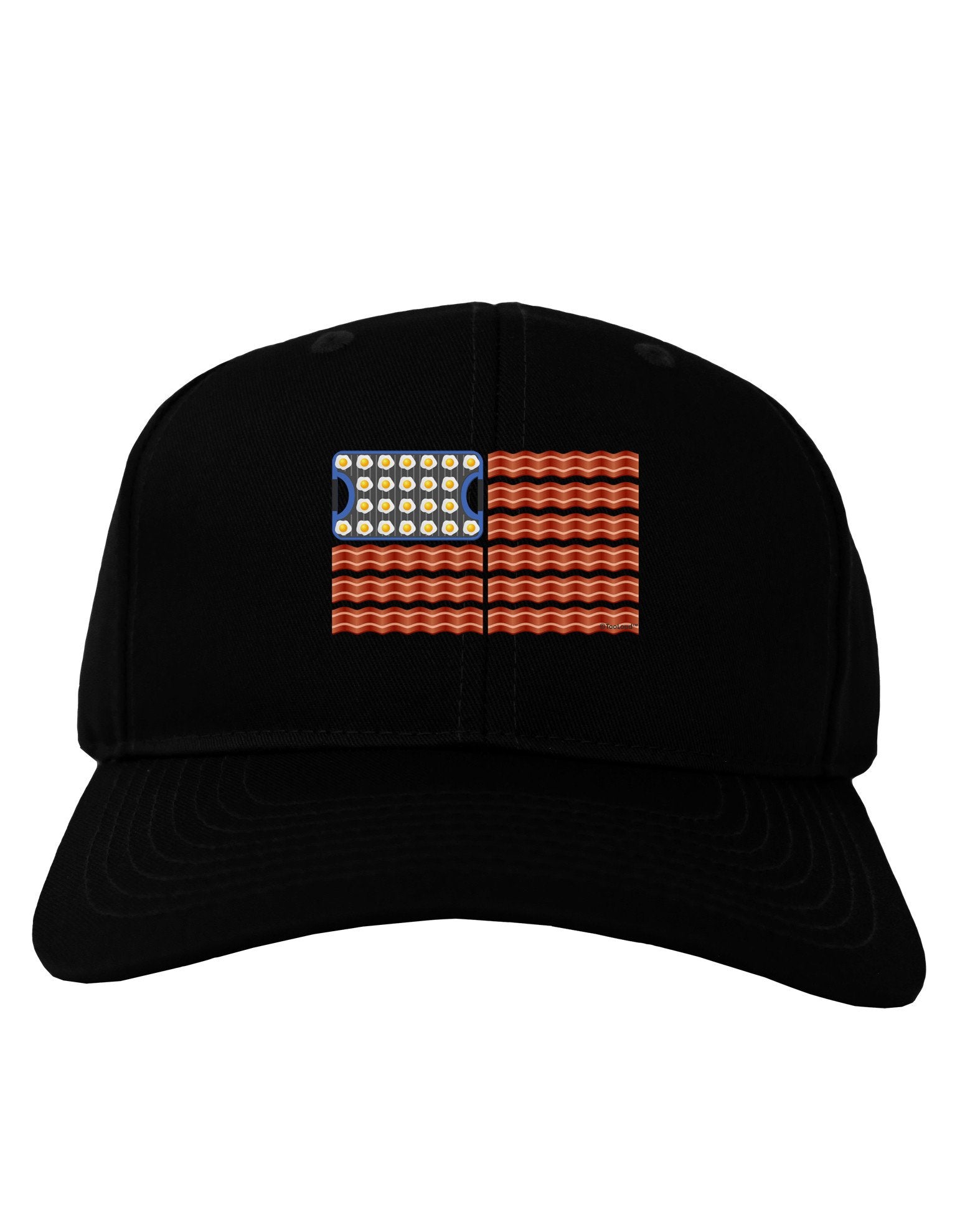 American Breakfast Flag - Bacon and Eggs Adult Dark Baseball Cap Hat-Baseball Cap-TooLoud-Black-One Size-Davson Sales