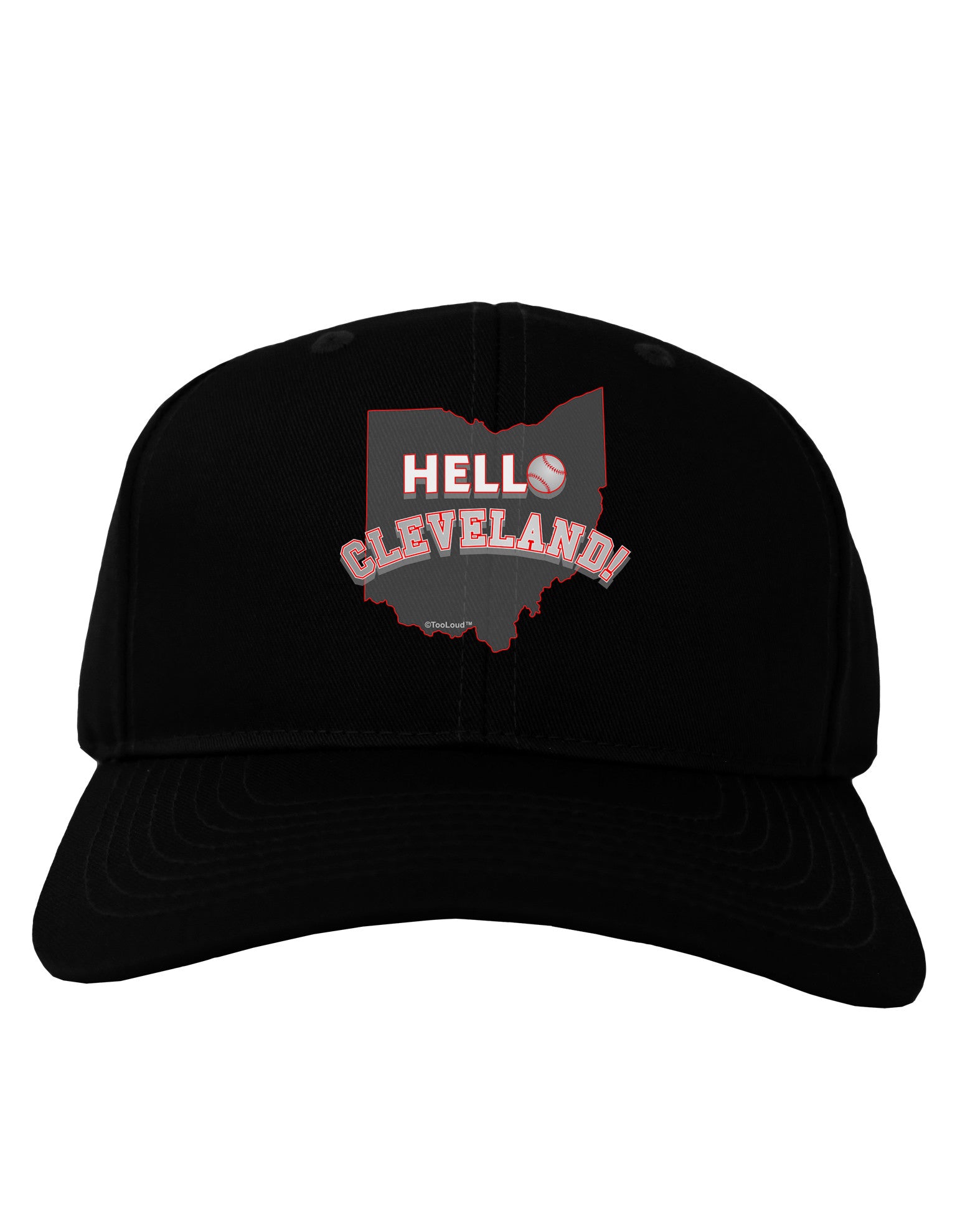 Hello Cleveland Adult Dark Baseball Cap Hat-Baseball Cap-TooLoud-Black-One Size-Davson Sales