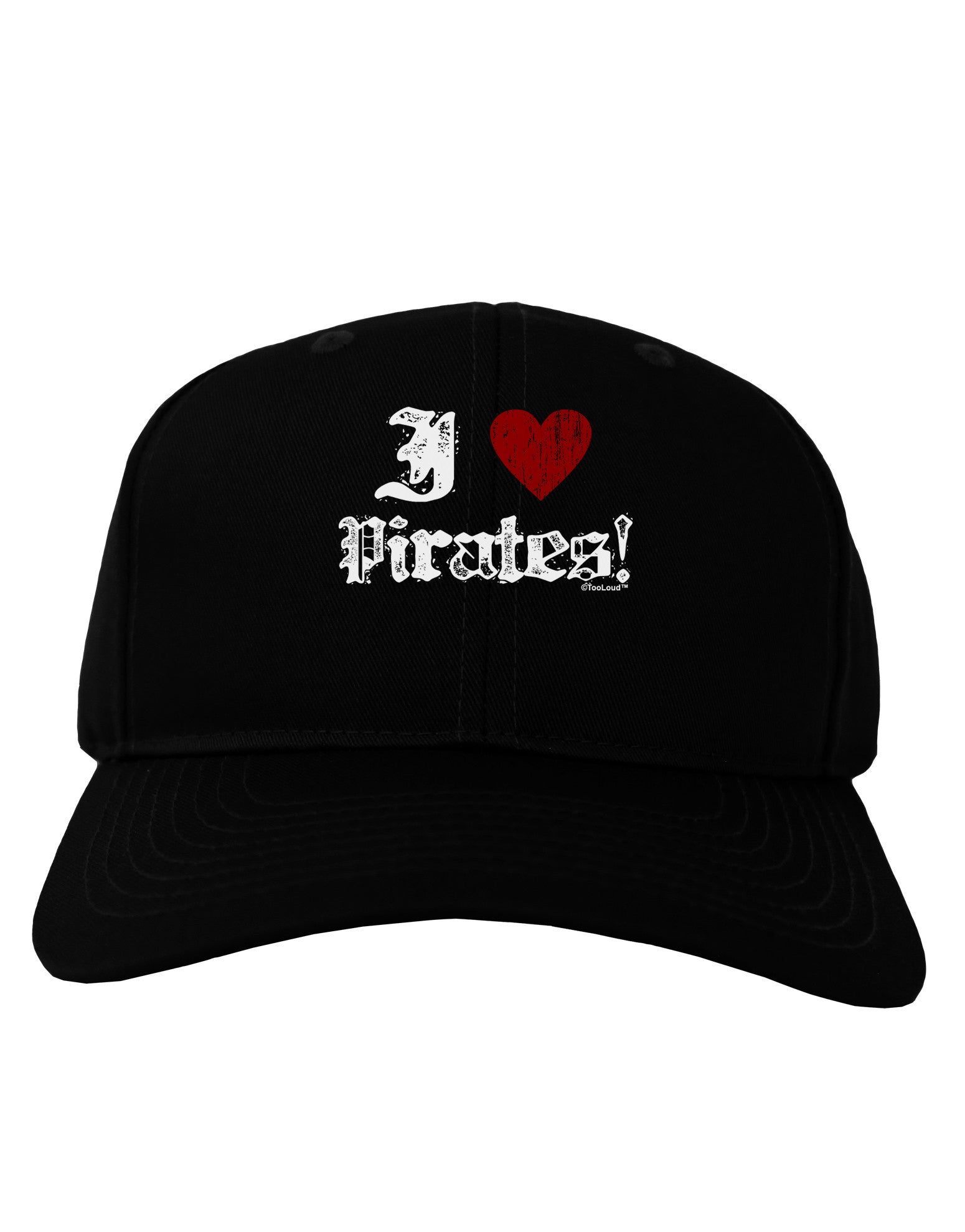 I Heart Pirates Adult Dark Baseball Cap Hat-Baseball Cap-TooLoud-Black-One Size-Davson Sales