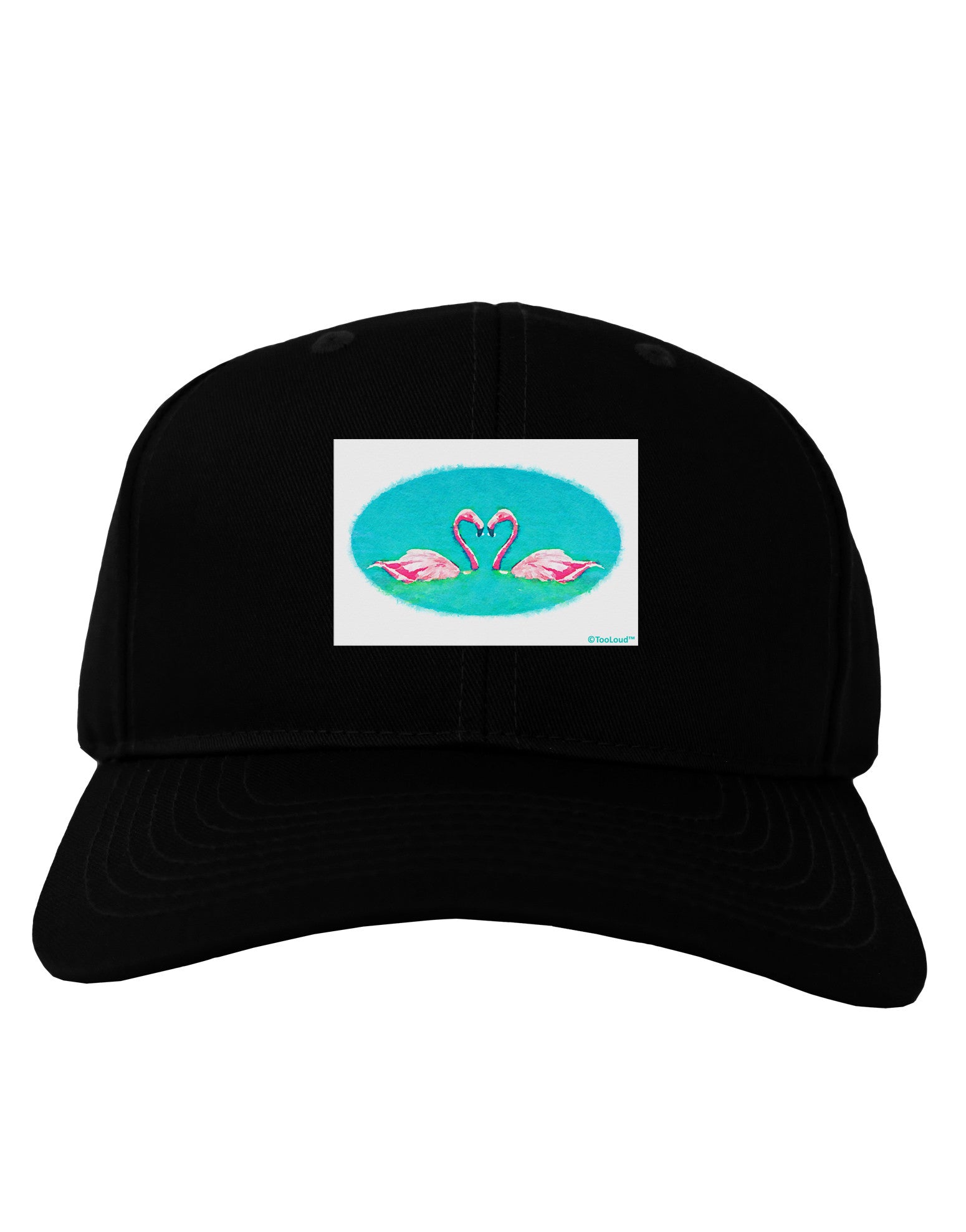 Love Birds - Flamingos Watercolor Adult Dark Baseball Cap Hat-Baseball Cap-TooLoud-Black-One Size-Davson Sales