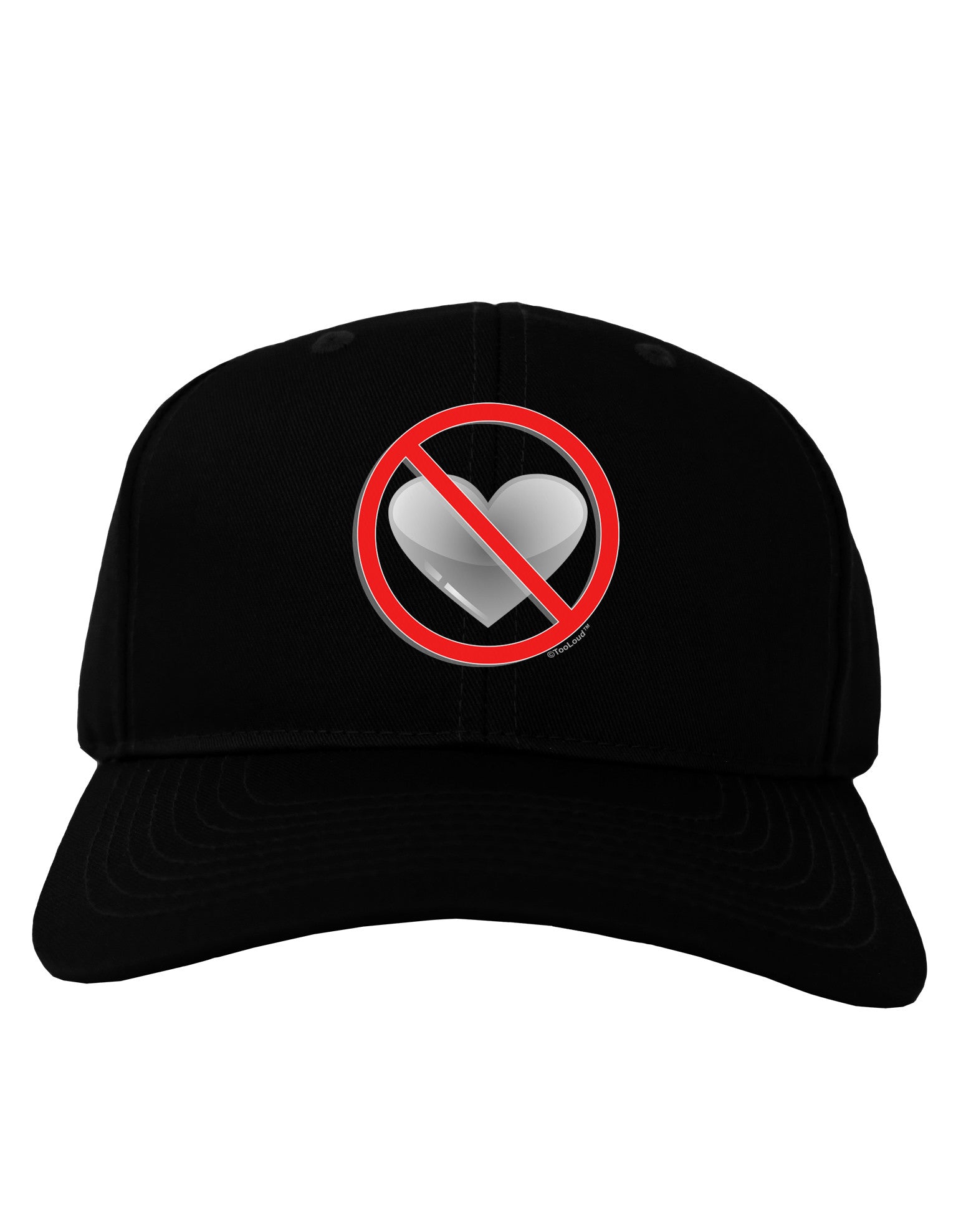 No Love Symbol Adult Dark Baseball Cap Hat-Baseball Cap-TooLoud-Black-One Size-Davson Sales