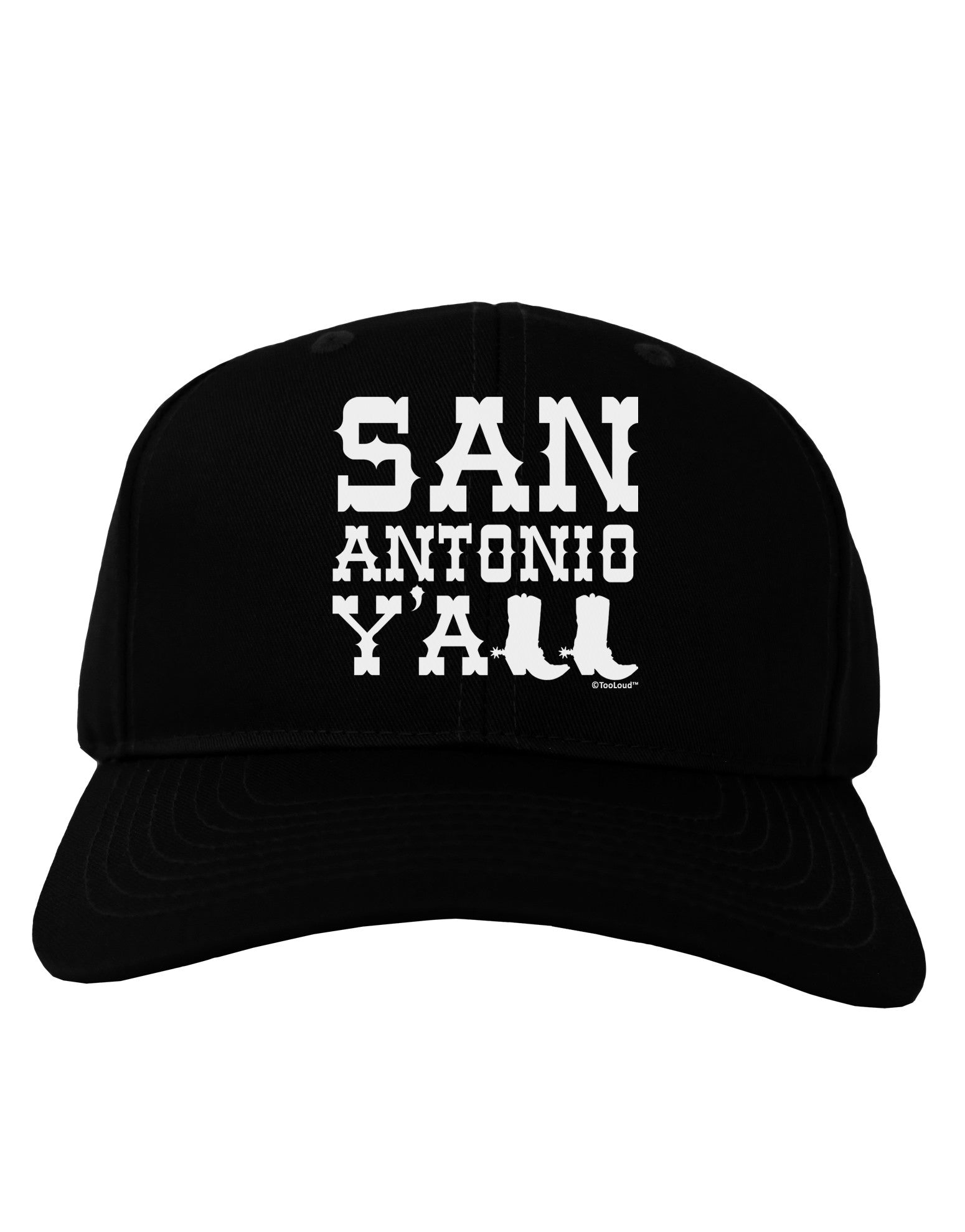 San Antonio Y'all - Boots - Texas Pride Adult Dark Baseball Cap Hat by TooLoud-Baseball Cap-TooLoud-Black-One Size-Davson Sales