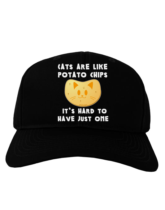 Cats Are Like Potato Chips Adult Dark Baseball Cap Hat-Baseball Cap-TooLoud-Black-One Size-Davson Sales