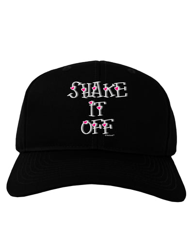 Shake It Off Text Cute with Hearts Adult Dark Baseball Cap Hat by TooLoud-Baseball Cap-TooLoud-Black-One Size-Davson Sales