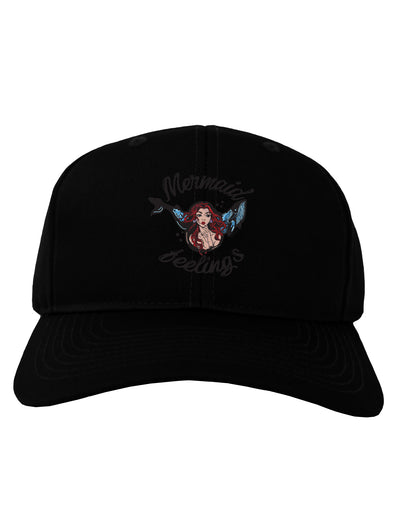 TooLoud Mermaid Feelings Dark Adult Dark Baseball Cap Hat-Baseball Cap-TooLoud-Black-One-Size-Fits-Most-Davson Sales