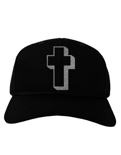 Simple Cross Design Glitter - Silver Adult Dark Baseball Cap Hat by TooLoud-Baseball Cap-TooLoud-Black-One Size-Davson Sales