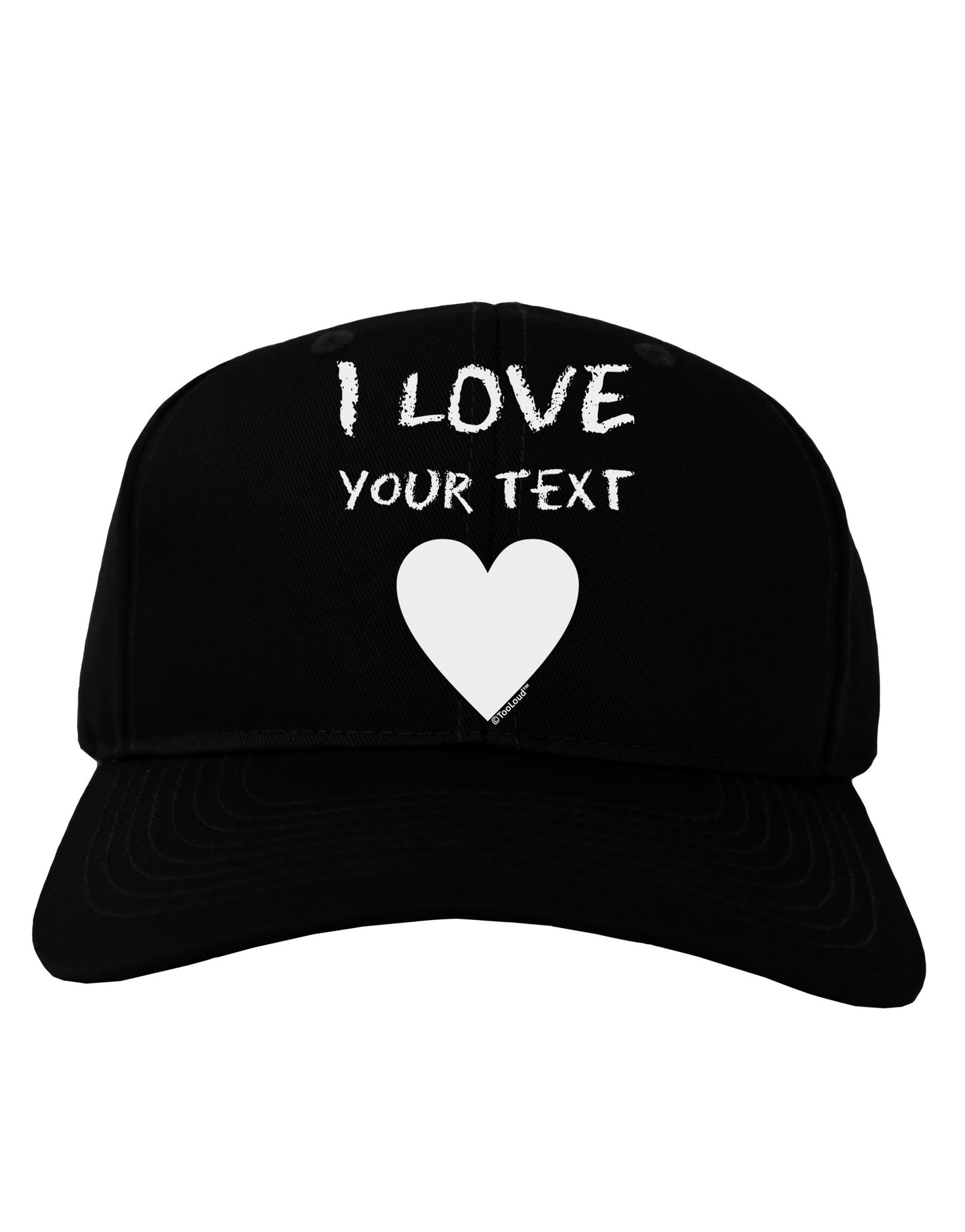 Personalized I Love Customized Adult Dark Baseball Cap Hat-Baseball Cap-TooLoud-Black-One Size-Davson Sales