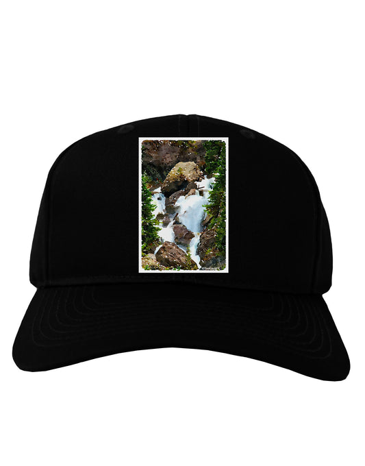 TooLoud Waterfall Watercolor Adult Dark Baseball Cap Hat-Baseball Cap-TooLoud-Black-One Size-Davson Sales