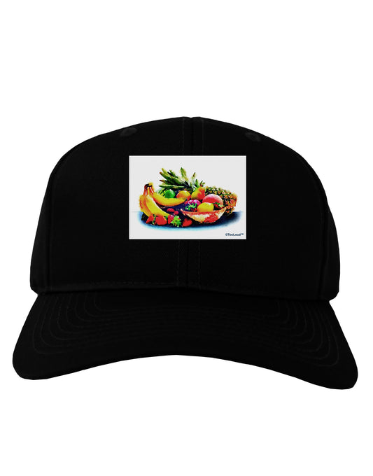 TooLoud Watercolor Fruit Bowl 3 Adult Dark Baseball Cap Hat-Baseball Cap-TooLoud-Black-One Size-Davson Sales