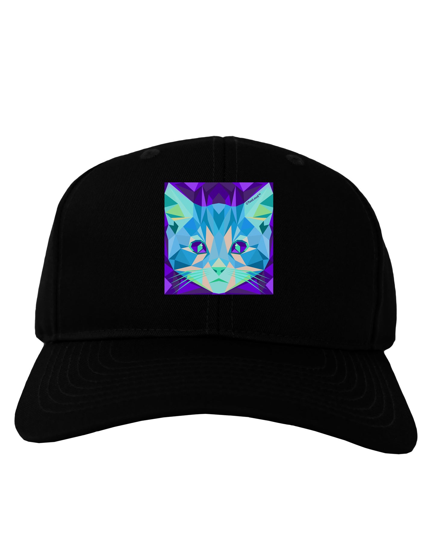 Geometric Kitty Inverted Adult Dark Baseball Cap Hat-Baseball Cap-TooLoud-Black-One Size-Davson Sales