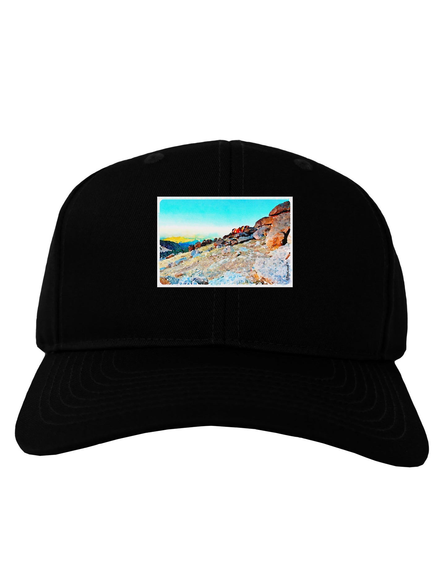 CO Rockies View Watercolor Adult Dark Baseball Cap Hat-Baseball Cap-TooLoud-Black-One Size-Davson Sales