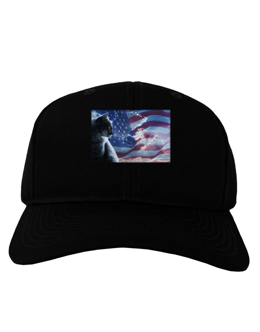 All American Cat Adult Dark Baseball Cap Hat by TooLoud-Baseball Cap-TooLoud-Black-One Size-Davson Sales